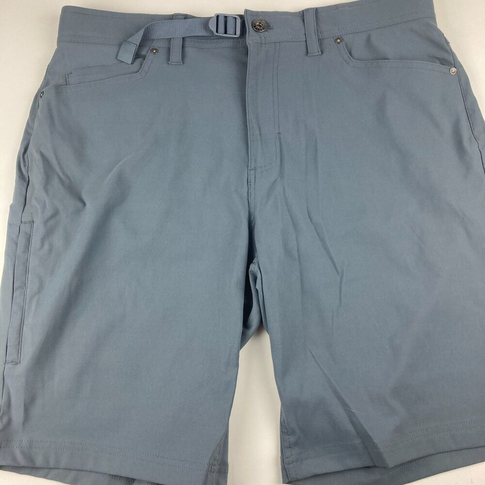 Gerry Hiking Shorts Mens 34 Gray Stretch Nylon Built In Belt Outdoor Cargo